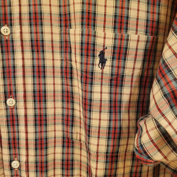 Large Polo Ralph Lauren Mens Multi Color Plaid Big Shirt Button Up - Picture 3 of 7
